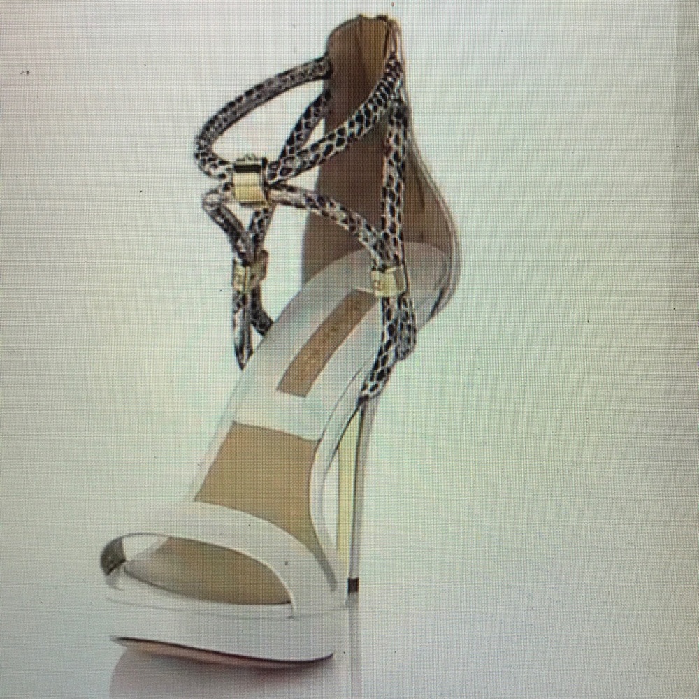 Michael Kors Collection White Grey Snake Heels